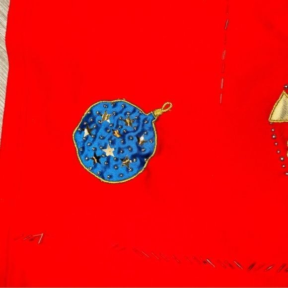 Vintage Victoria harbor sequin beaded Christmas sweater ornaments tree large - Picture 3 of 6